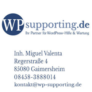 WP-Supporting.de
Wordpress-Hilfe & Wartung